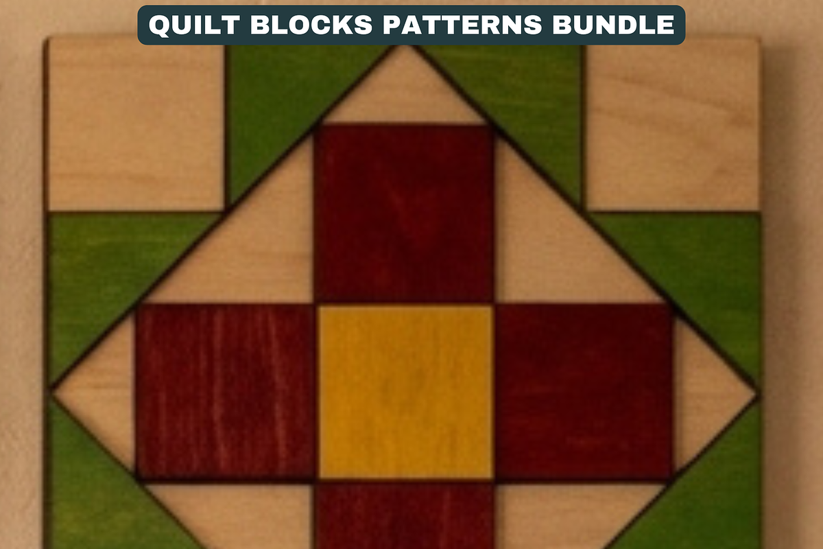 Quilt Block Patterns Modern Mosaic W, a Pattern Graphic by AtacanDigital (Photo 4 of 15)