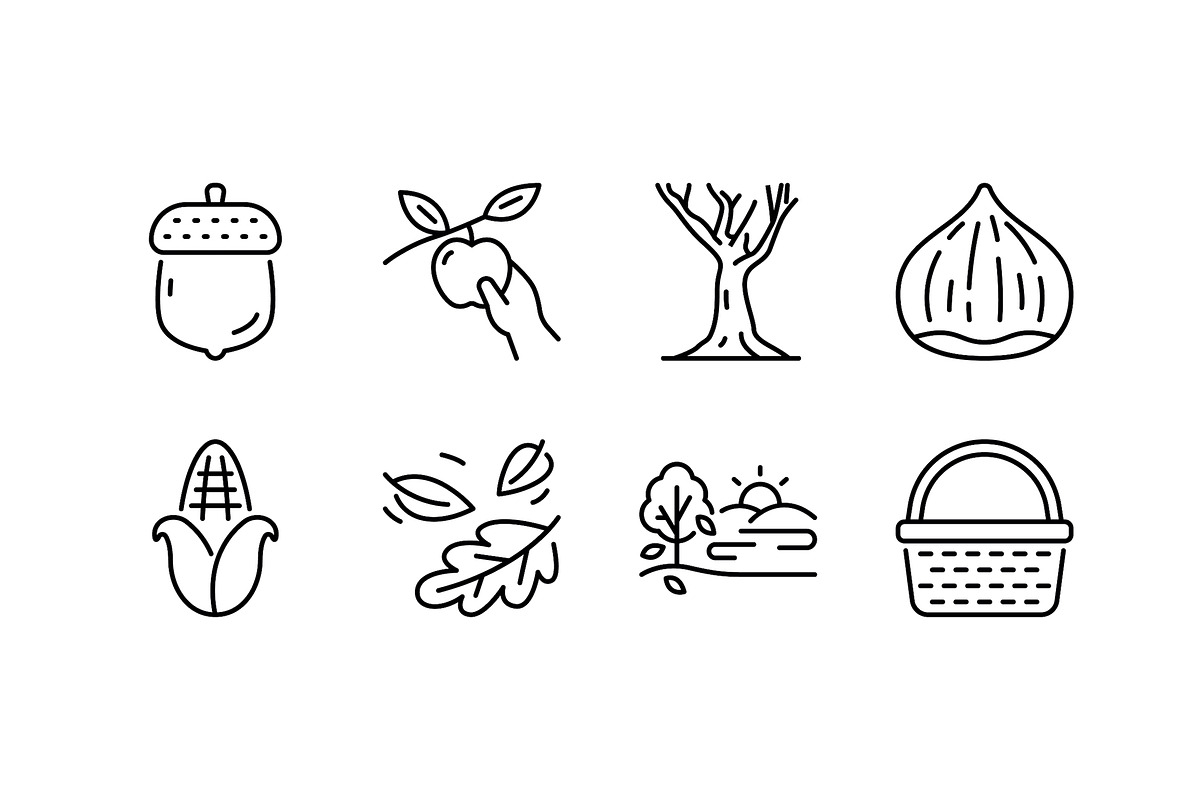 Fall Season Icon Set, an Outline Icon by Eklip Studio (Photo 3 of 3)