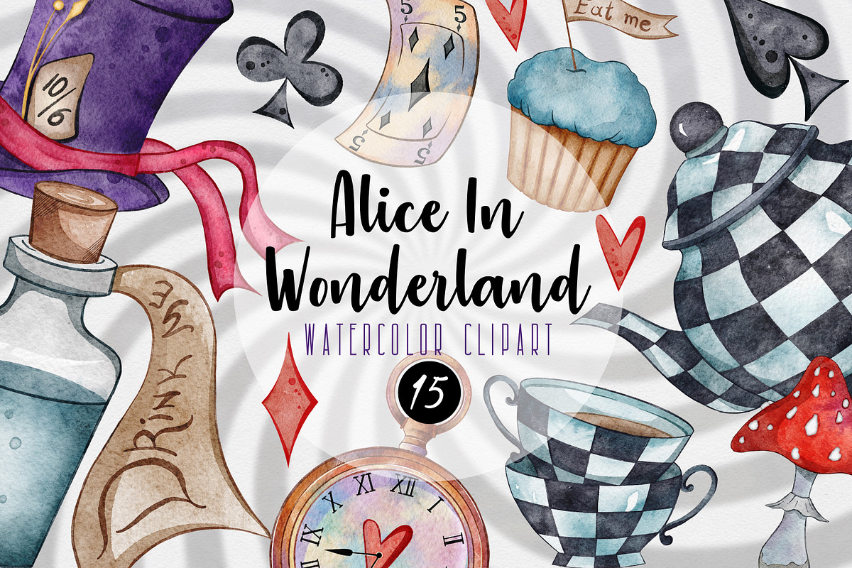 Alice in Wonderland clipart, a Food Illustration by LuiDesignStudio (Photo 1 of 4)