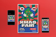 Purple Groovy Xmas Fair Flyer Set, a Flyer Template by graphicook (Thumbnail 1 of 3)