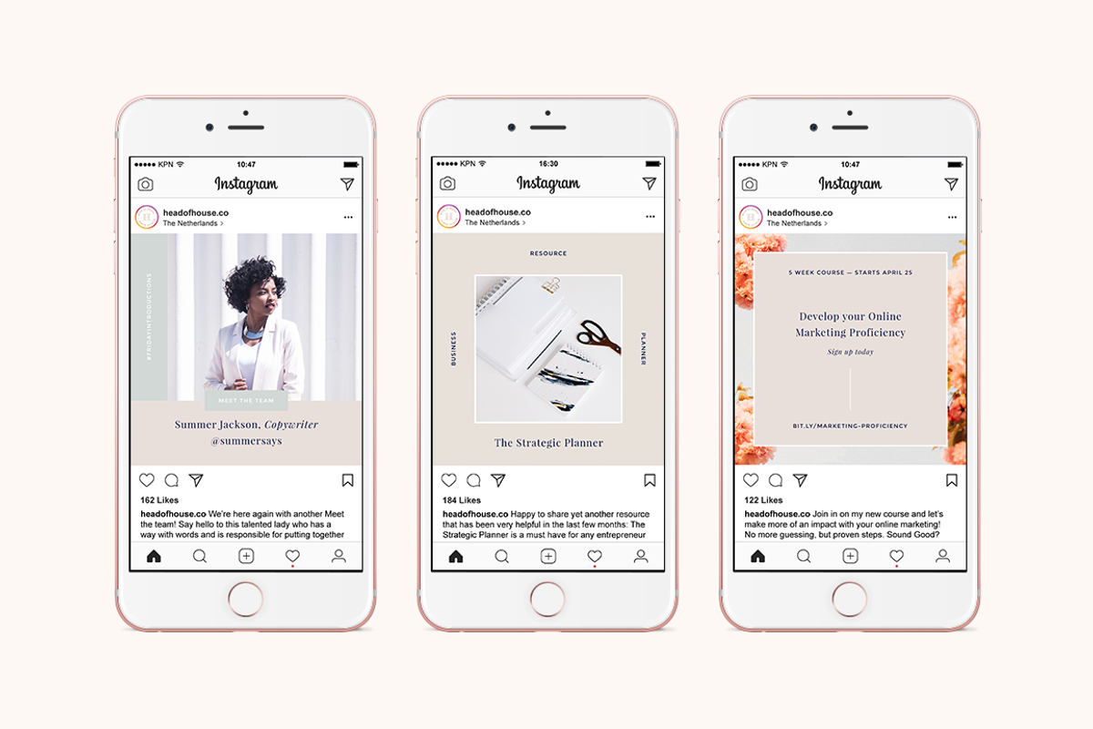 Hepburn Instagram Post Templates, a Social Media Template by Head of House (Photo 3 of 12)