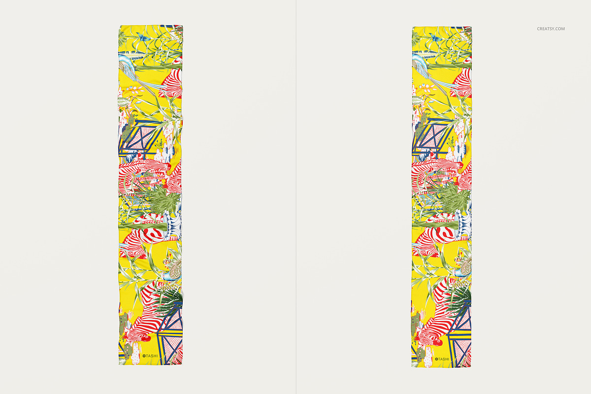25x140cm Chiffon Silk Scarf Mockup, a Mask Mockup by creatsy5 (Photo 3 of 7)