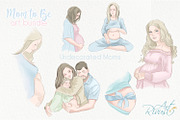 Mother to be PNG Clip Art Pregnancy, a Decorative Illustration by RivusArt (Thumbnail 7 of 9)