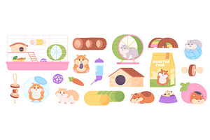 Hamster tools. Fluffy cartoon, an Animal Illustration by LadadikArt
