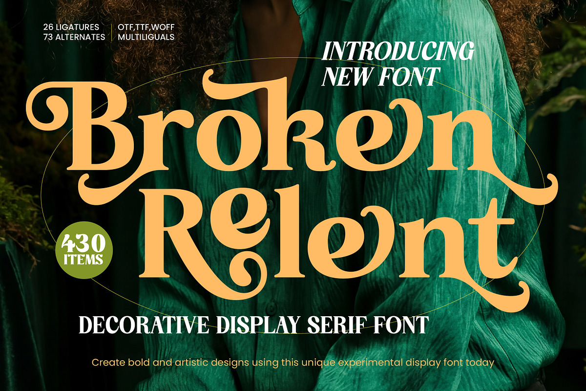 Broken Relent Decorative Serif, a Serif Font by timelesstype.co (Photo 1 of 20)
