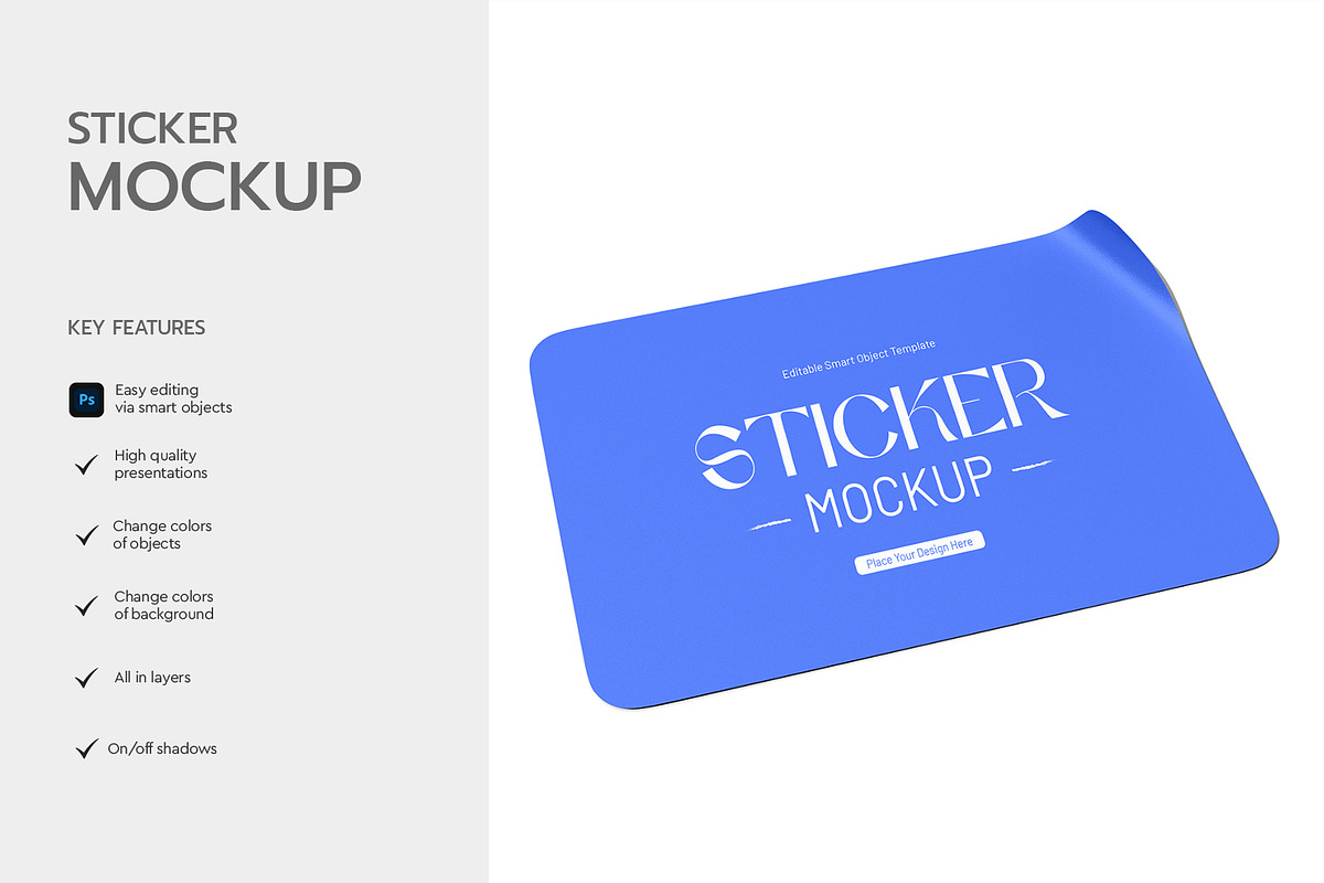 Rectangle Sticker Mockup Template
