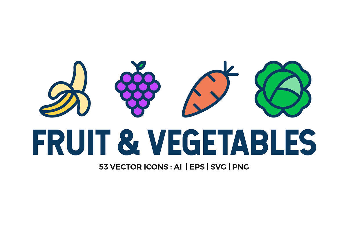 Fruit and Vegetables Line Icons, an Outline Icon by Abstracto-Create (Photo 1 of 7)