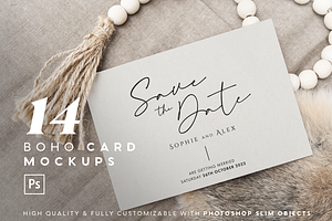 Card Mockup Bundle Boho, a Print Template by Esther van Helmont
