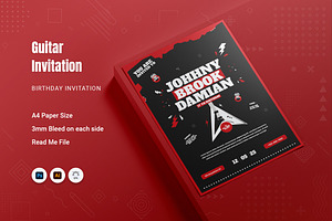 Guitar Birthday Invitation, an Invitation Template by Fannan Studio