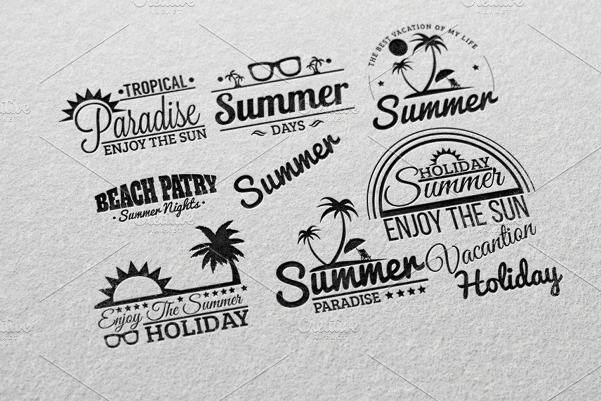 8 Summer Retro Labels, a Branding & Logo Template by Arys Design (Photo 3 of 3)
