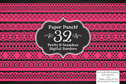 Hot Pink Lace Clipart & Vectors, an Illustration by Amanda Ilkov (Thumbnail 2 of 5)