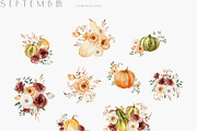 SEPTEMBER Watercolor Fall Set, an Object Graphic by Kaleriia (Thumbnail 8 of 13)