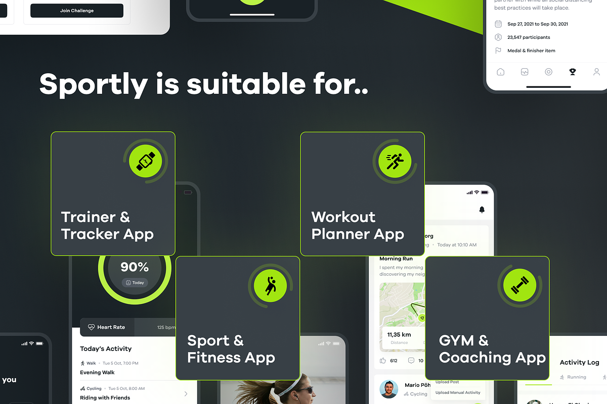 Sportly Fittech Web & Mobile UI Kit, an UI Kit Template by dhuhacreative (Photo 4 of 8)