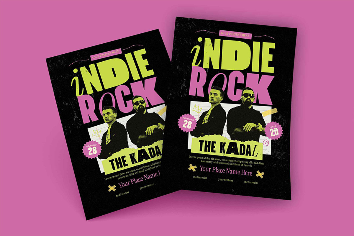 Indie Rock Music Festival Flyer, a Flyer Template by megarez (Photo 3 of 3)