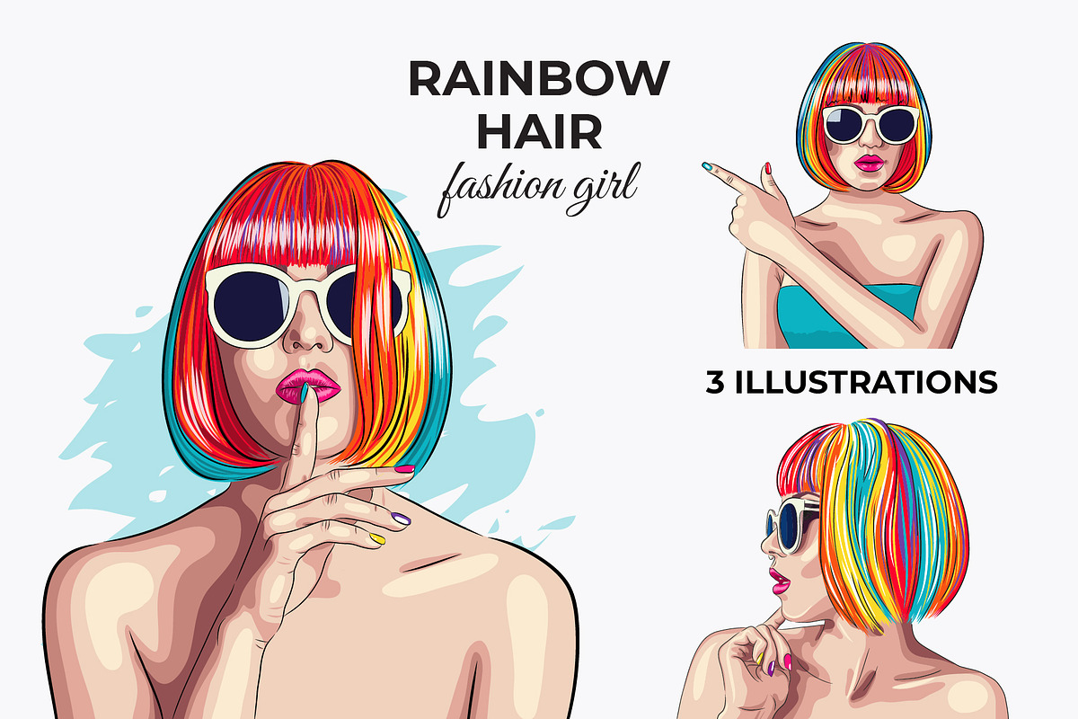 Vector Fashion Girl Portraits, a Person Illustration by Iryna Denysova (Photo 3 of 11)