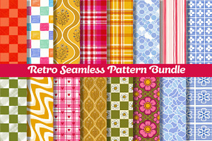 Retro Seamless Pattern Bundle, a Pattern Graphic by Dream Creation