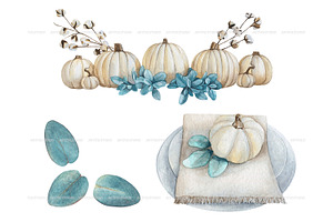 Watercolor Farmhouse Pumpkin Clipart