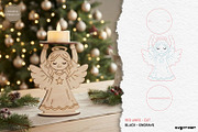 Christmas Character Candle Holders, a Decorative Illustration by svgocean (Thumbnail 8 of 14)