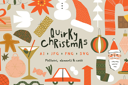 Quirky Christmas: Graphics + Cards