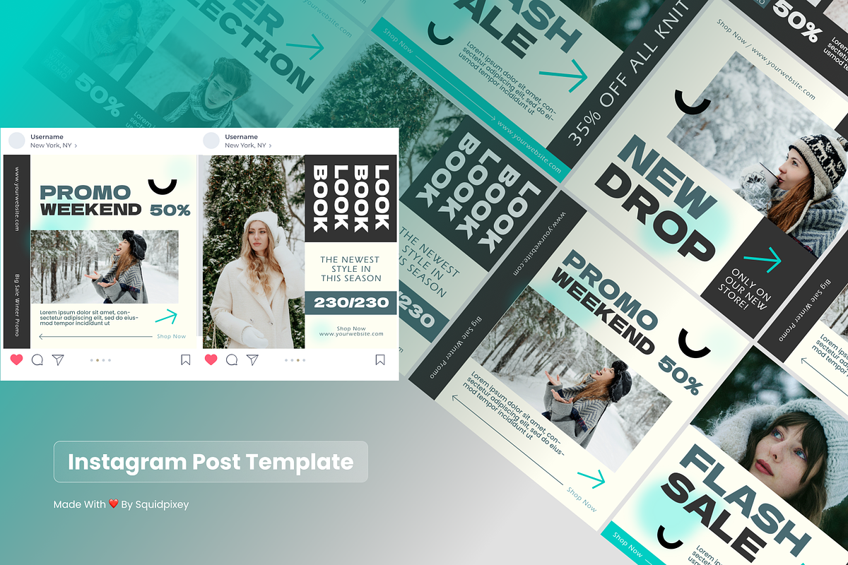 Modern Winter Sale Instagram Post, a Social Media Template by SquidPixey (Photo 1 of 6)