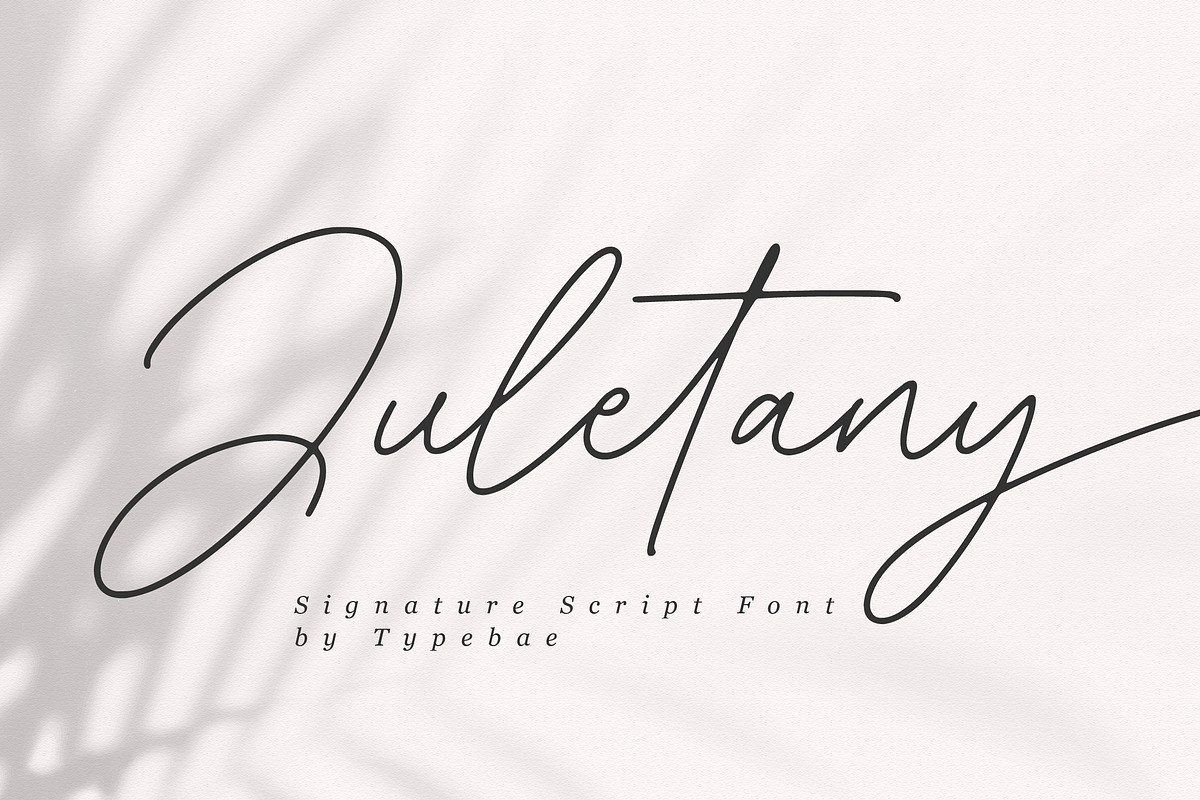 Juletany Signature Script Font, a Script Font by Typebae (Photo 1 of 9)
