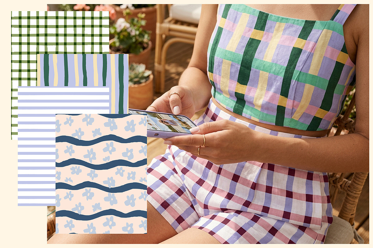 Summer Vibes Seamless backgrounds, a Pattern Graphic by Pattern + watercolor (Photo 8 of 13)