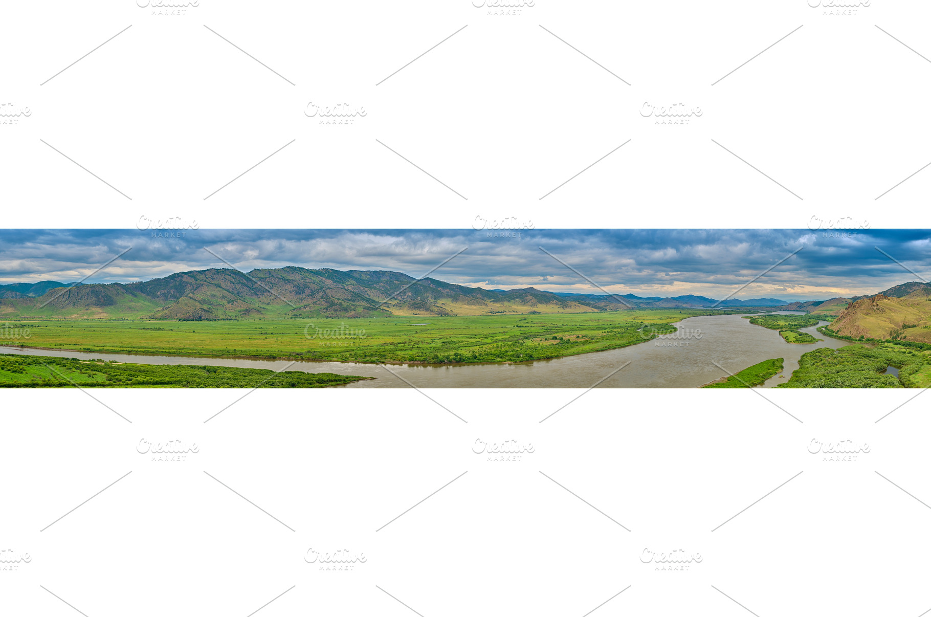 View of the Selenga River from Mount, an Architecture Photo by PhotoXab