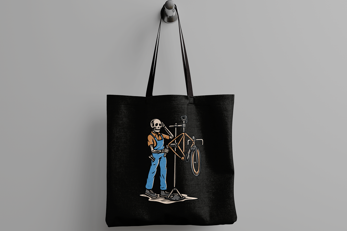 Skeleton Bike Mechanic, an Object Illustration by nomlimo.com (Photo 2 of 3)
