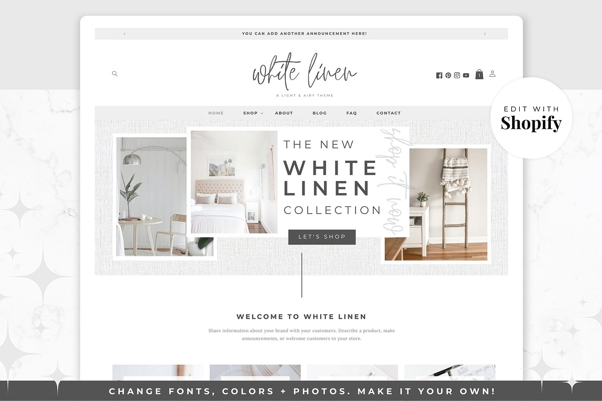 Shopify Theme | White Linen, a Shopify Template by Thirty One Palms Studio (Photo 1 of 8)