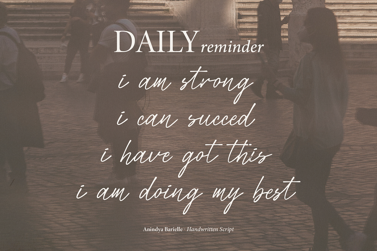 Anindya Barielle Handwritten Script, a Script Font by Denustudios (Photo 4 of 15)