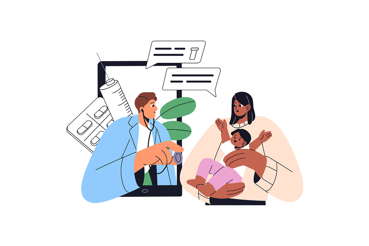 Online medicine, pharmacy store set, a Healthcare Illustration by PaperTrident (Photo 13 of 13)