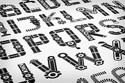 Steampunk font - IndustryMania, a Blackletter Font by Agor2012 shop (Thumbnail 4 of 4)