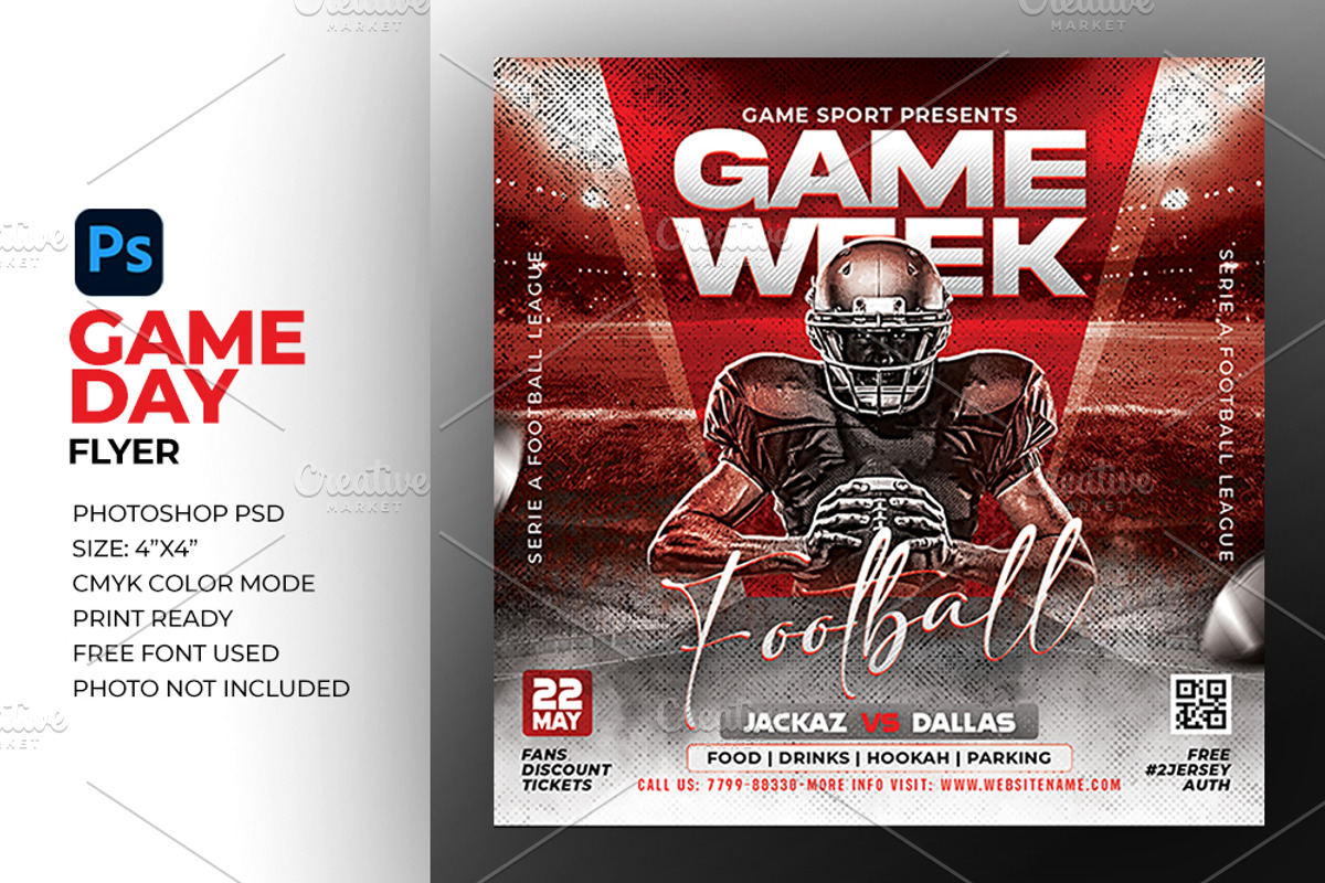 Football Game Flyer Template, a Flyer Template by Artonix (Photo 3 of 3)