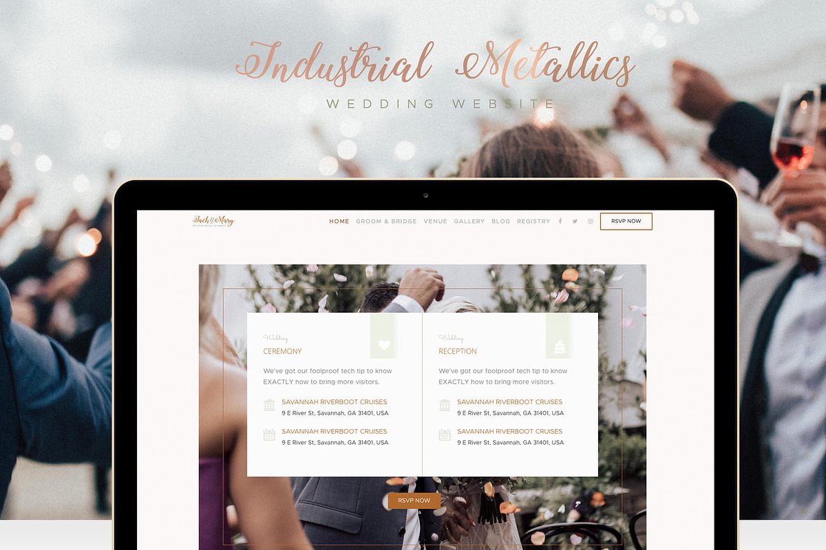 Industrial Metallics Wedding Website, a HTML Template by afahmy (Photo 7 of 9)