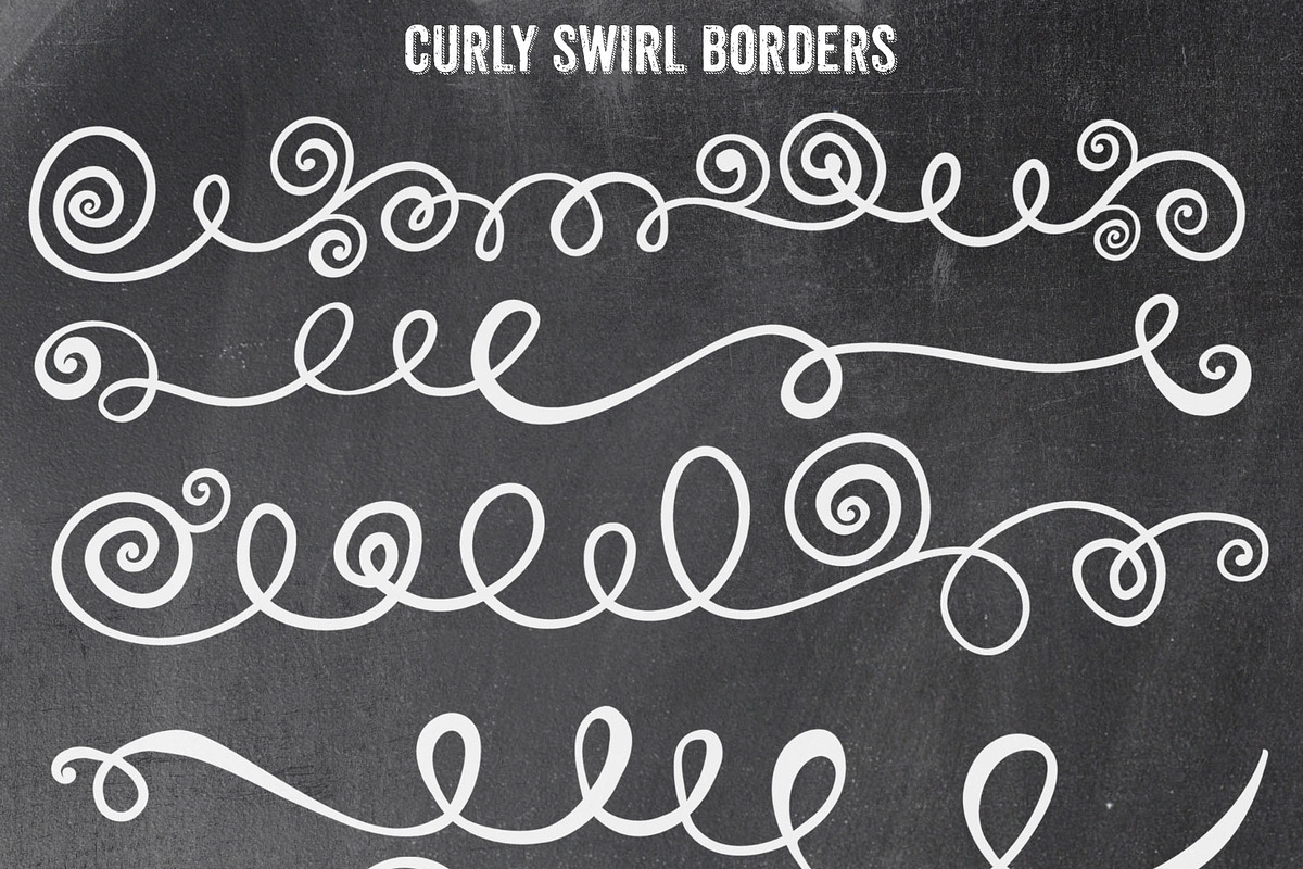 Swirl Borders, EPS, PNG + PS Brush preview 4