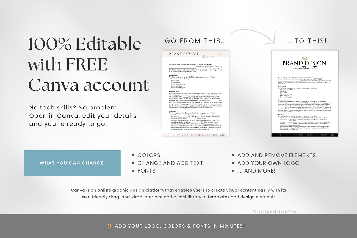 Brand Design Contract Template, a Marketing Template by BizTemplateForYou (Photo 6 of 8)