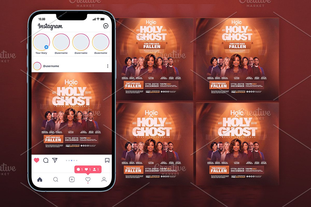 Holy Ghost Conference Church Flyer P, a Social Media Template by church flyer templates (Photo 9 of 10)