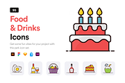 Food and Drinks Icons, a Duotone Icon by Brickclay (Thumbnail 1 of 9)