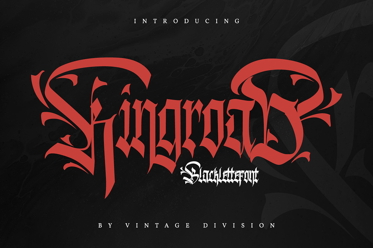 Kingroad, a Blackletter Font by Vintage Division (Photo 1 of 10)