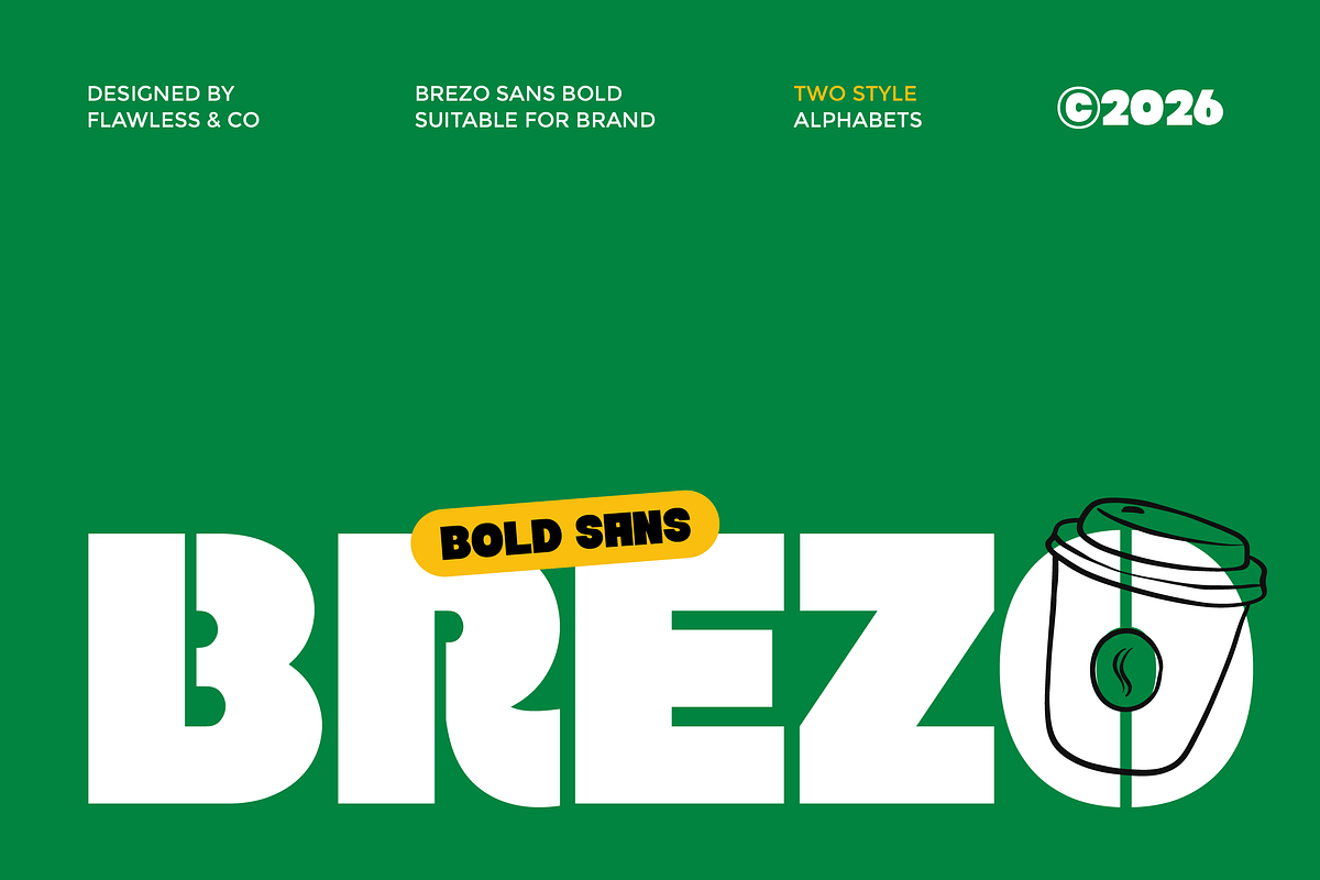 Brezo - Bold Sans Serif Font, a Sans Serif Font by Flawless And Co (Photo 1 of 10)