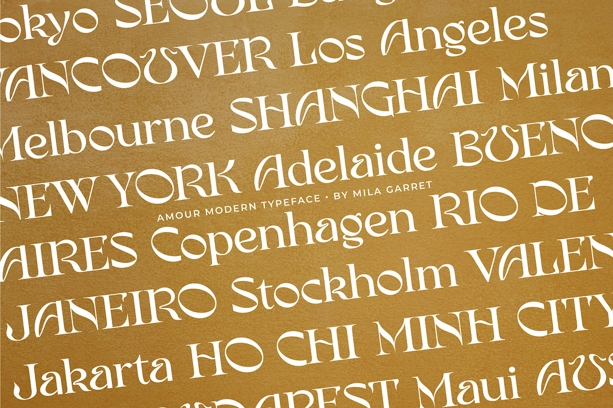 Amour Modern Display Logo Serif, a Sans Serif Font by Mila Garret (Photo 17 of 27)