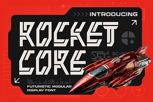 Rocket Core Futuristic Modular Font, a Font by PutraCetol Studio