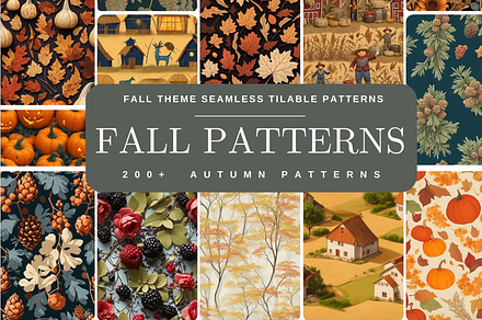 200+ Fall Seamless Patterns Autumn