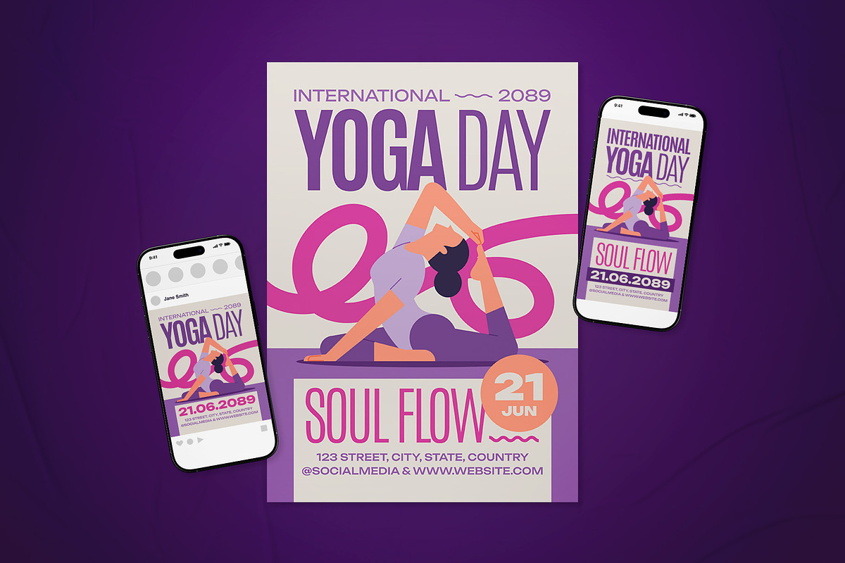 International Yoga Day Flyer Set, a Flyer Template by The Good Store (Photo 1 of 2)
