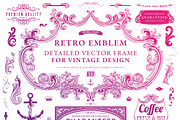 600+ Vintage Frames and Emblems, a Decorative Illustration by Anna Ozerina (Thumbnail 7 of 11)