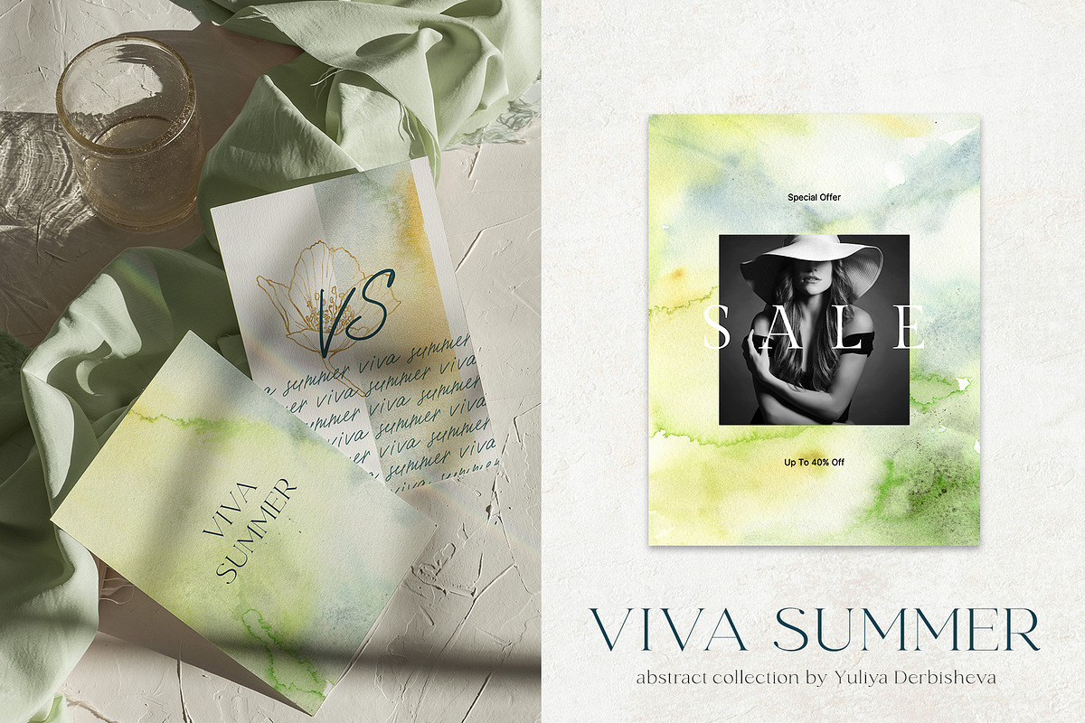 Ocean watercolor summer background, a Texture Graphic by Yuliya Derbisheva (Photo 2 of 18)