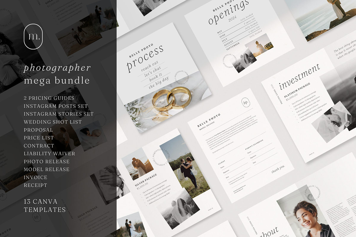 Photographer Template Bundle Canva, a Marketing Template by frommakertomaker (Photo 1 of 10)