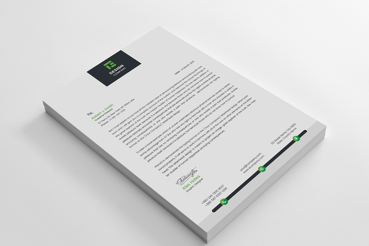 Minimal Letterhead, a Stationery Template by Thecodude (Photo 3 of 4)