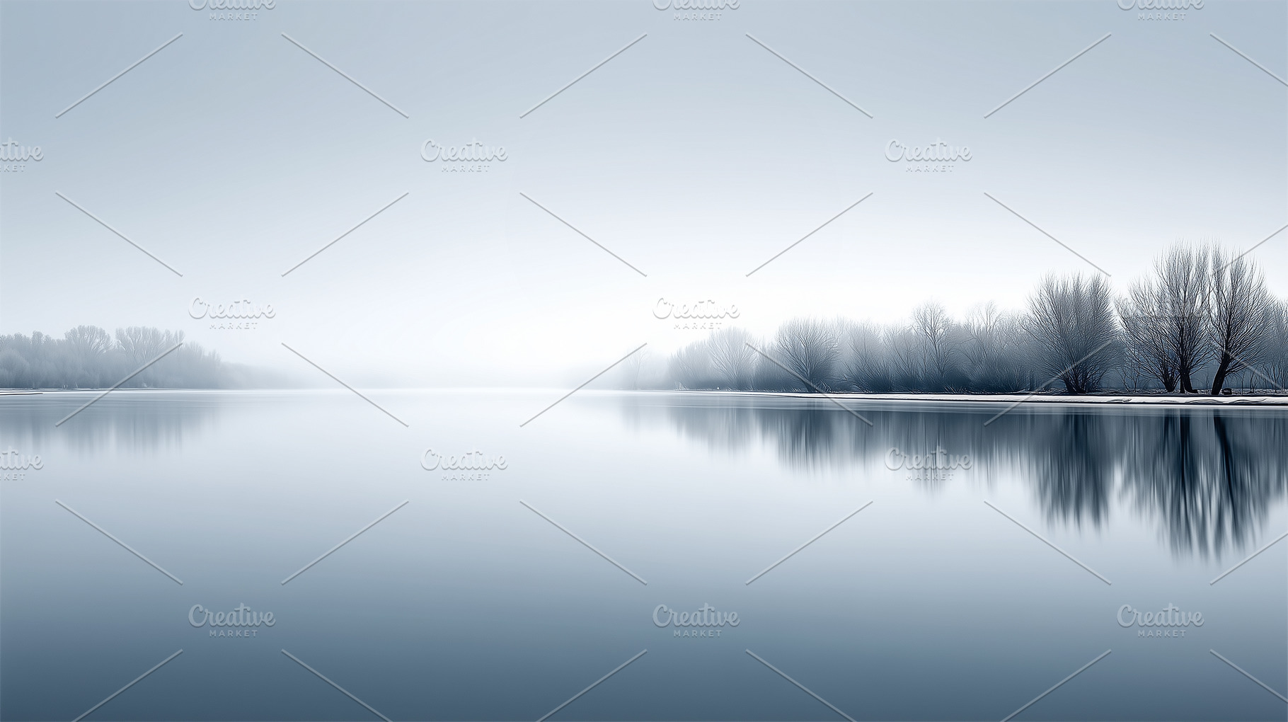 Serene misty lake landscape, a Nature Photo by MistyDay