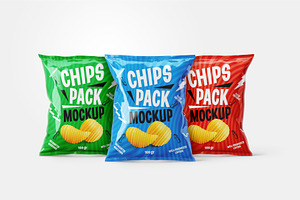 Potato Chips Package Mockup Set